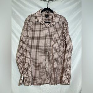Classic J. Crew Men's Checkered Shirt - Red and White